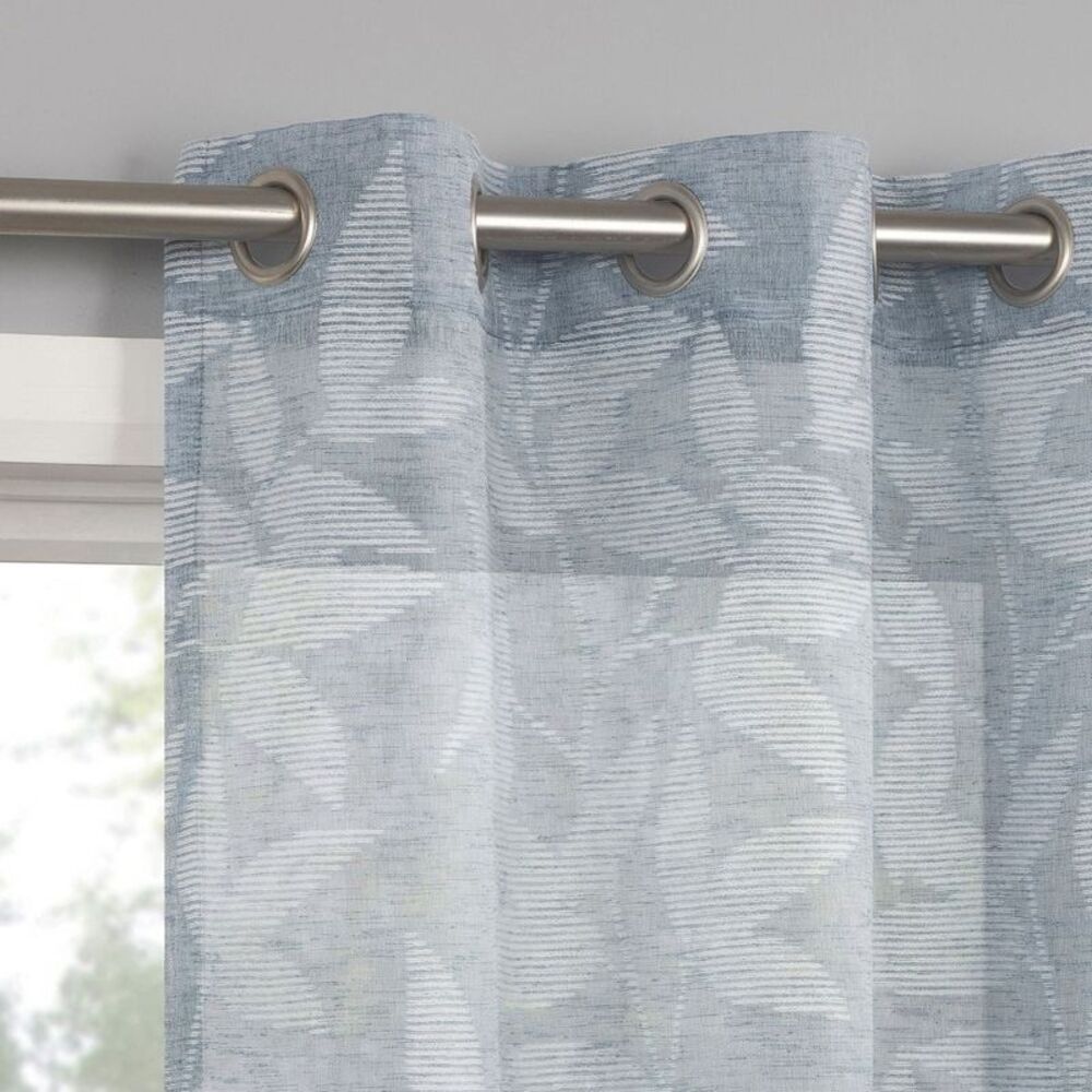 No. 918 -  52"x84" Nadia Textured Botanical Semi-Shee Blue
